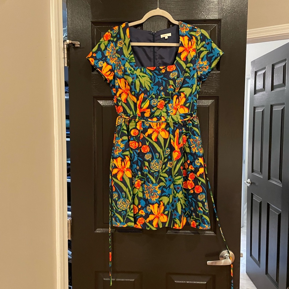 Shoshanna cap sleeve tropical mini dress size 4